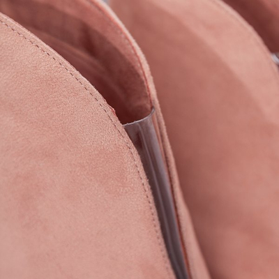 Pink boots with a cut-out at the front on a higher heel Musa Blush - Shoes 1