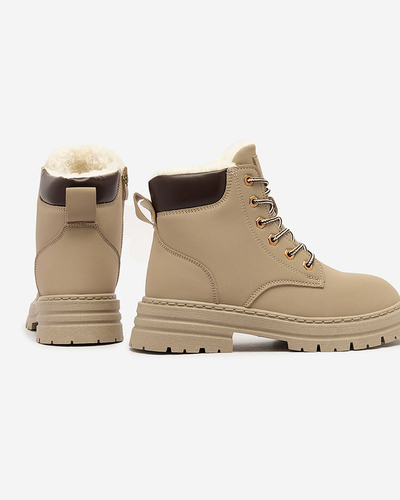 Royalfashion Gray-brown women's insulated trapper boots Radoras