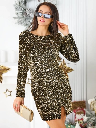Royalfashion Women's mini dress with sequins