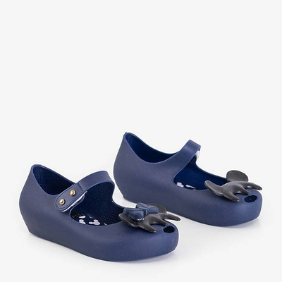 Children's navy blue meliski with decorations from Blanka - Footwear
