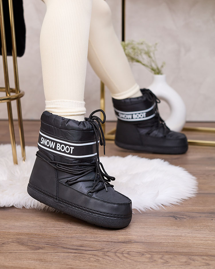 Royalfashion Melni sieviešu sniega zābaki ar šuvi Soblesia