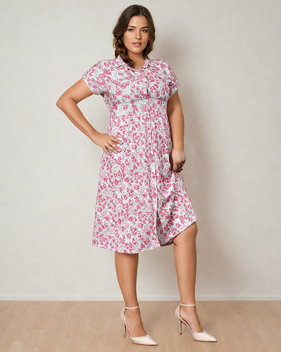 Royalfashion Sieviešu puķaina midi kleita