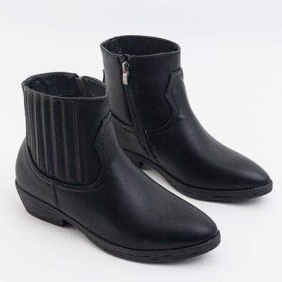 Black eco leather boots a'la cowboy boots Krif- Footwear