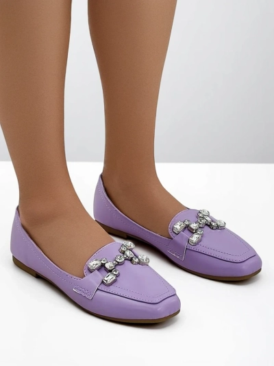 Royalfashion Sieviešu mokasīni ar rhinestones Lecilla