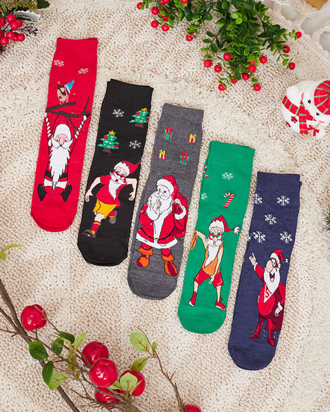 Royalfashion Set of men's socks with Christmas pattern 5/pack