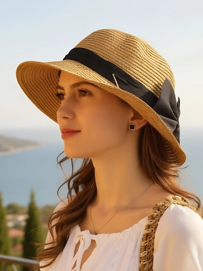 Royalfashion Женская соломенная шляпа Belle Ribbon