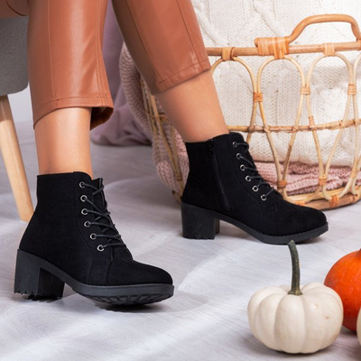 Black ankle boots on a higher post Nemesis - Footwear