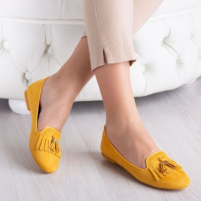 Taussima yellow fringed moccasins - Footwear