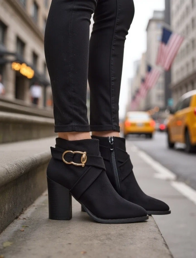 Royalfashion Women's ankle boots on a heel Lomie