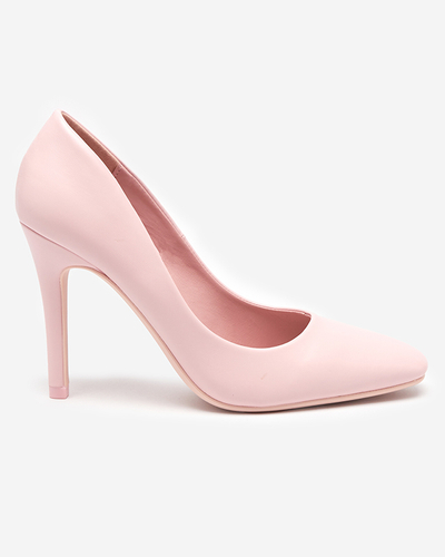 Light pink women's pumps with a square toe Vaseka - Footwear