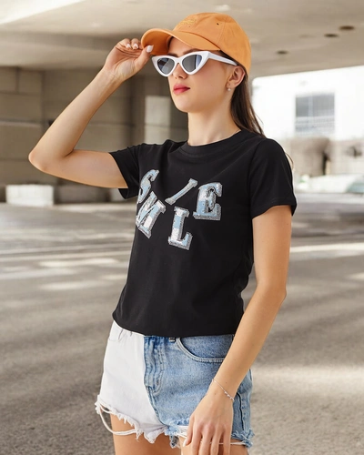 Royalfashion Women's cotton blouse with the inscription