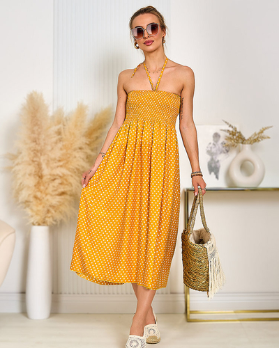 Royalfashion Sieviešu kleita ar punktiņiem līdz ceļgaliem