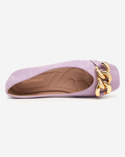 OUTLET Violet women's ballerinas with Caviene decoration - Footwear