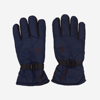 Темно-синие утепленные мужские перчатки с регулировкой запястья - Аксессуары