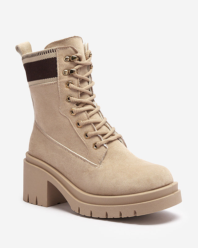 Light brown trapper boots on a post Koidoo- Obuwie