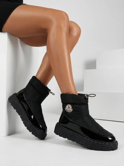 Royalfashion Women's slip-on snow boots in black color Ireda