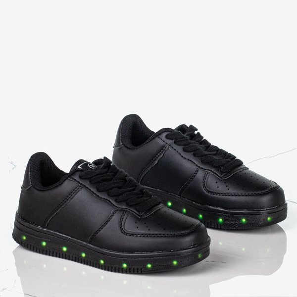 Black shiny LED Collt children's shoes - Footwear 1