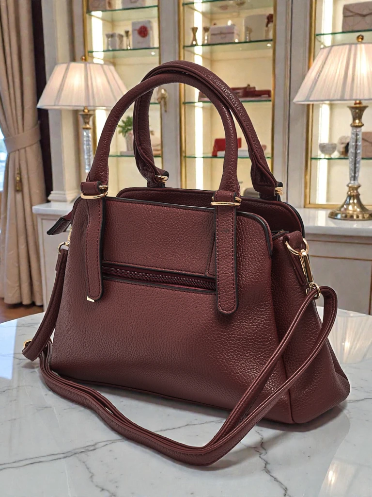 Venus Women's Bag Burgundy Leather Elegant for Work