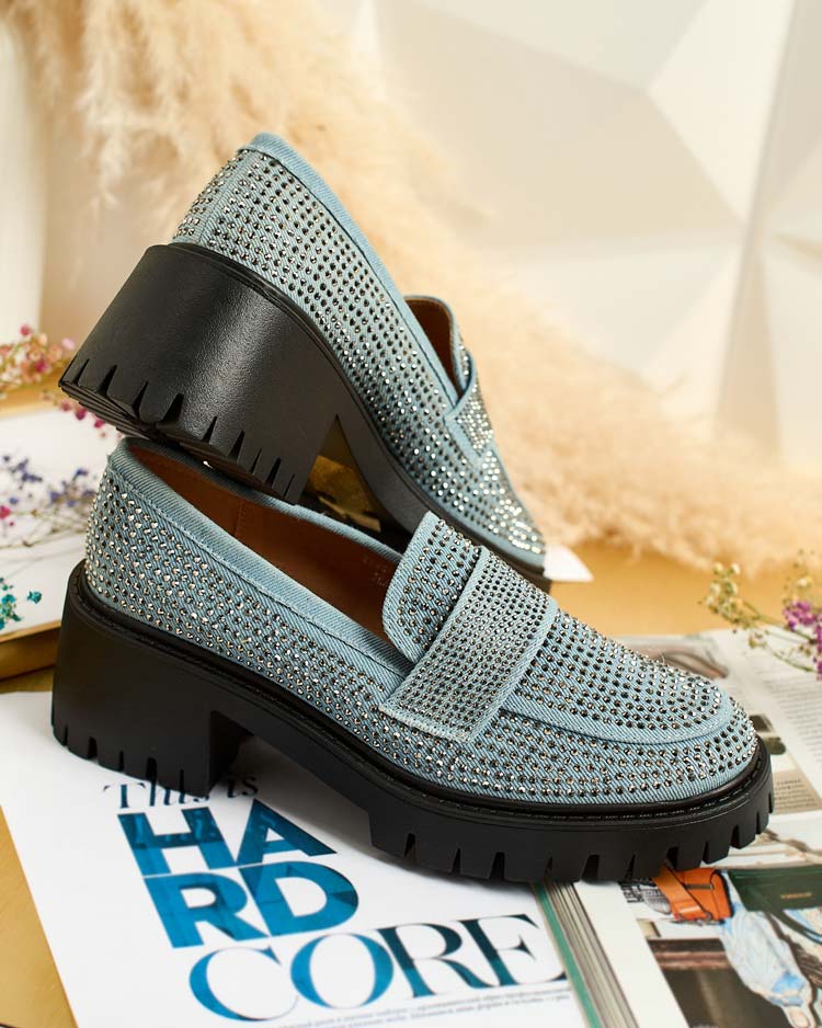 Royalfashion Sieviešu mokasīni ar cirkoniem Epolls