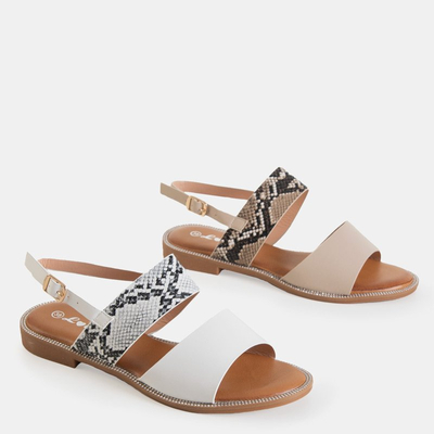 Beige snake women's sandals Venilia - Footwear