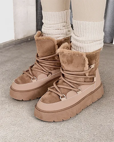 Royalfashion Women's Lace-up Snow Boots Liloz