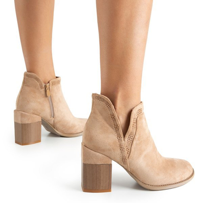 Light brown boots with square heel Lemere - Shoes