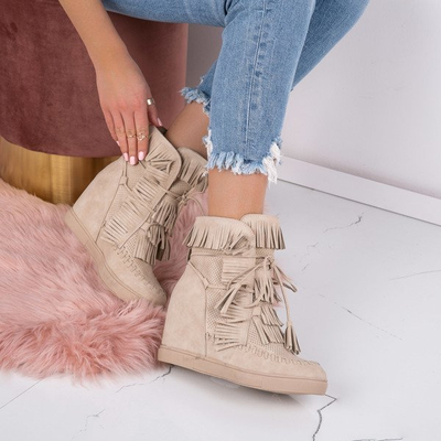 Beige sneakers on an indoor wedge Emerson - Footwear 1