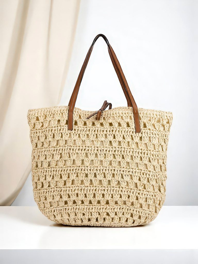 Royal Fashion Large Straw Women's Handbag Natural Classic