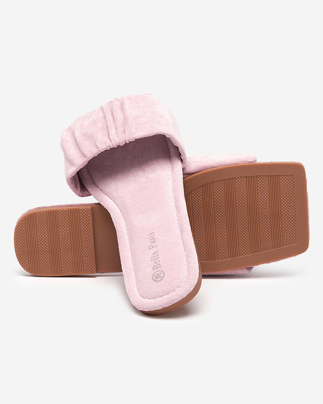 Sieviešu violetas eko-zamšādas plakanas sandales Nesico - Footwear