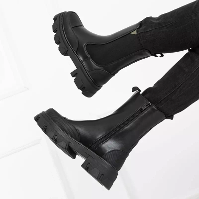 OUTLET Black women's boots on a massive Rosidi sole - Footwear