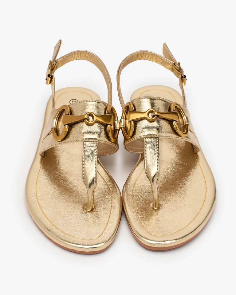 Royalfashion Women's flip flop sandals in gold Imonel