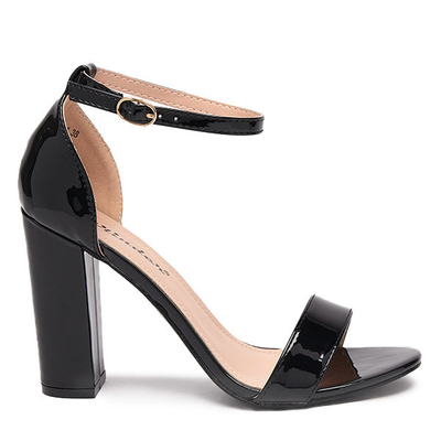 Black women's sandals on a higher post Rosdoo- Footwear