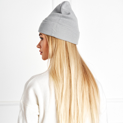 Beige hat with pompom - Caps