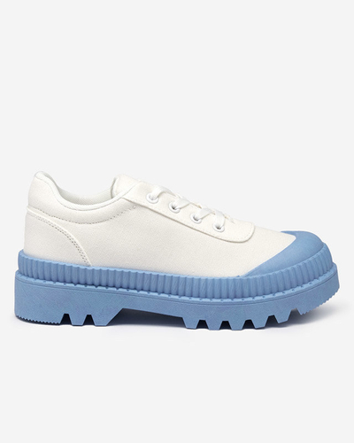 OUTLET Women's white sneakers with a blue sole Comp - Footwear
