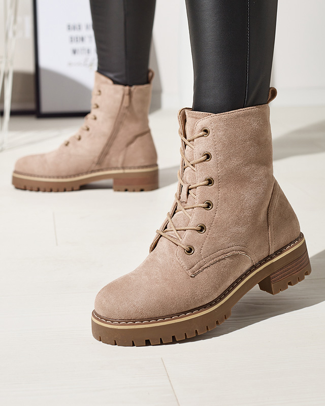 OUTLET Коричнево-бежевые женские сапоги Priviea - Обувь