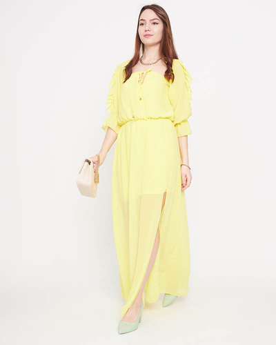 Women's yellow Spanish maxi dress - Clothing
