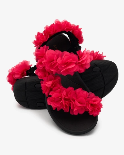 Royalfashion Fuchsia women's sandals with flowers Alferroy