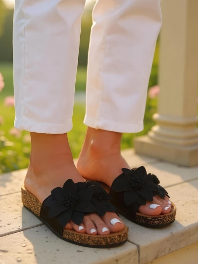 Royalfashion Sieviešu sandales ar ziediem Foules