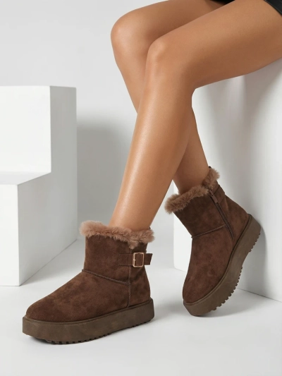 Royalfashion Women's Winter Crest Short Snow Boots