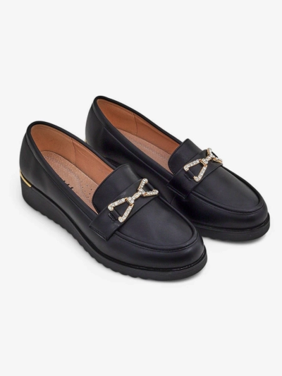 Royalfashion Women's moccasins on a low wedge Leffo