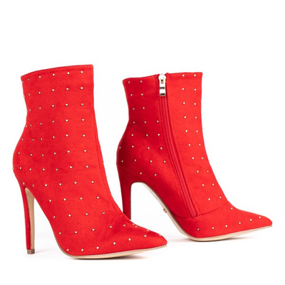 Red ankle boots with Audrey jets - Footwear 1