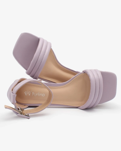 Royalfashion Violetās Laylin sandales ar zemu papēdi