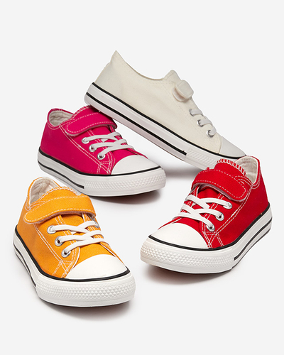 Mustard sneakers for girls with Velcro Finso - Footwear