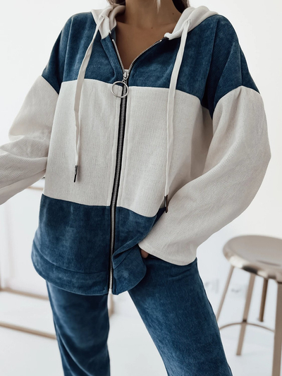 Royalfashion Women's blue striped sports set