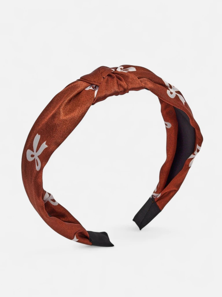 Royalfashion Satin Headband with Braided Print