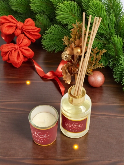 Set: Festive aroma sticks and Merry Christmas candle