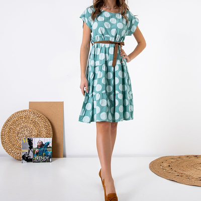 Women's green polka dot dress - Clothing