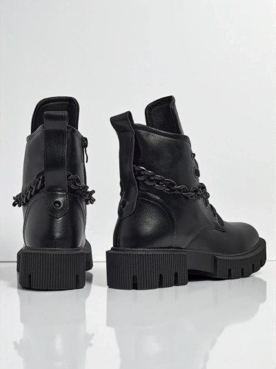 Eko skórzane sznurowane botki damskie Anviq