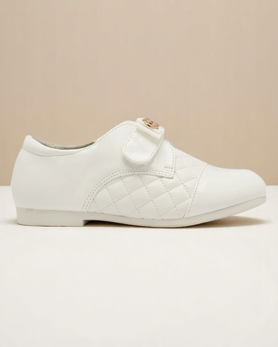 Royalfashion Girls' white quilted eco leather half shoes Mawert