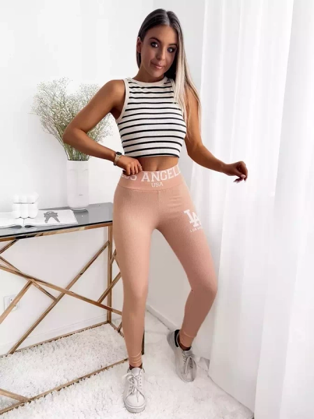 Sieviešu pūderi rievoti legingi ar uzrakstiem - Apģērbs